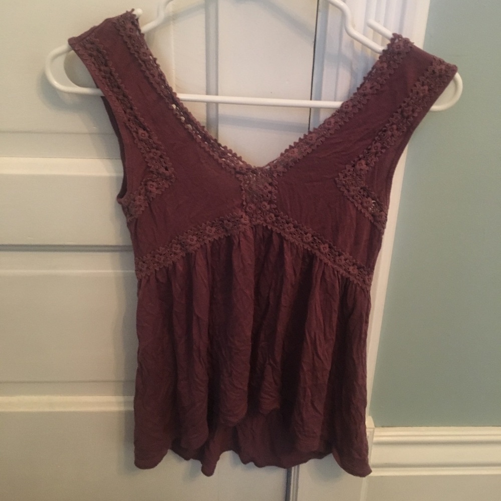 Mudd dark pink deep neck shirt